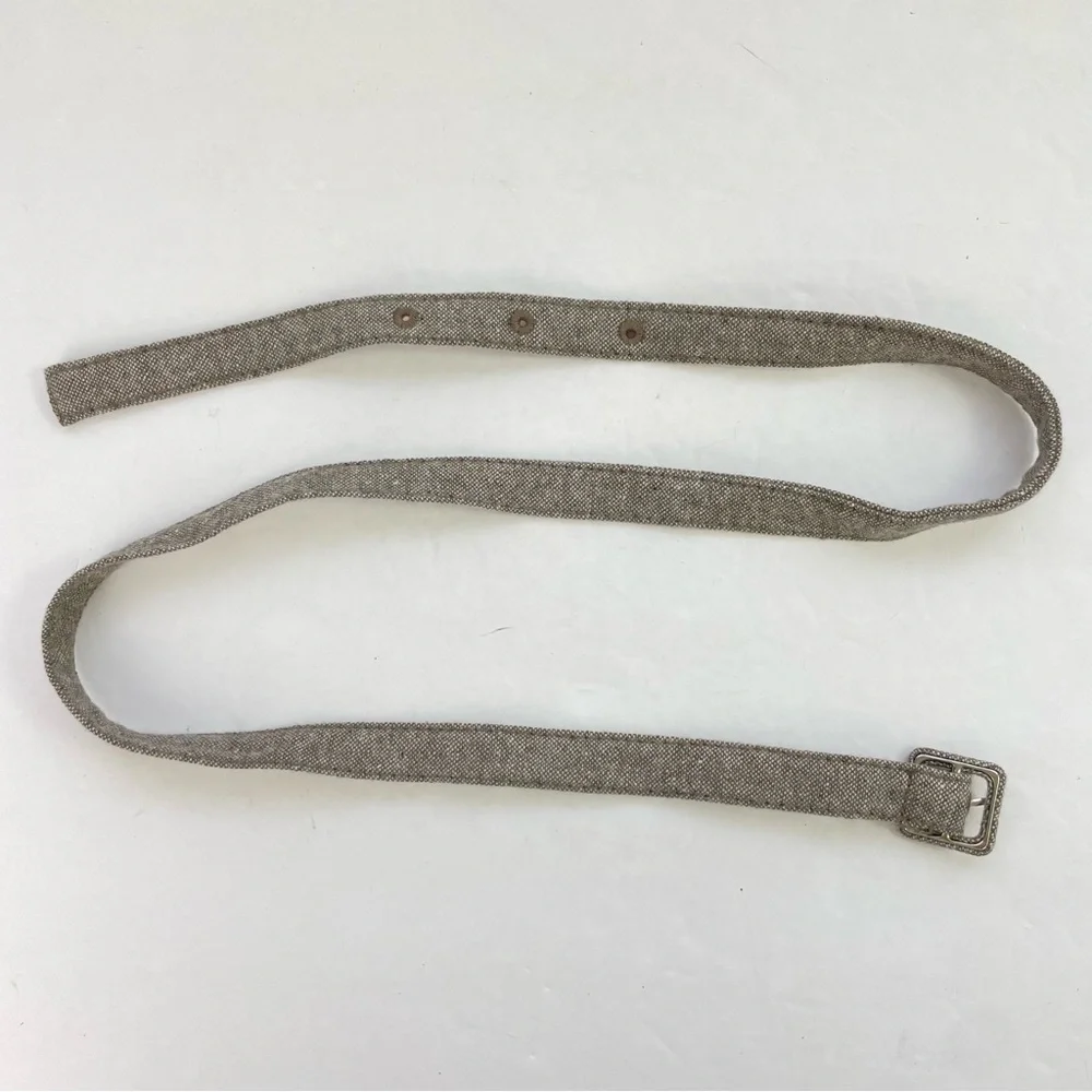 Thin‎ Skinny Brown Taupe Textile Belt